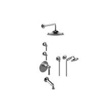Graff GT3.N22SH-LM56E0-PC/BK - M-Series Thermostatic Shower System - Tub and Shower with Handshower (Rough & Trim)