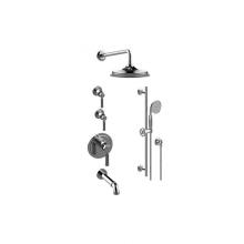 Graff GT3.N42ST-LM56E0-PC/BK - M-Series Thermostatic Shower System - Tub and Shower with Handshower (Rough & Trim)