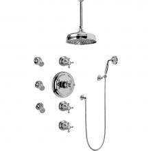 Graff GA1.221B-C2S-PC - Adley Thermostatic Set w/Body Sprays & Handshower (Rough & Trim)