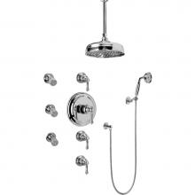 Graff GA1.221B-LM15S-PC - Adley Thermostatic Set w/Body Sprays & Handshower (Rough & Trim)