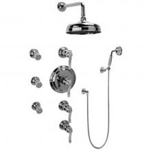 Graff GA1.222B-LM20S-PC - Bali Thermostatic Set w/Body Sprays & Handshower (Rough & Trim)