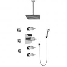 Graff GC1.231A-C14S-PC - Contemporary Square Thermostatic Set w/Body Sprays & Handshower (Rough & Trim)