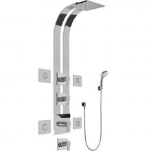 Graff GE1.130A-LM38S-PC - Square Thermostatic Ski Shower Set w/Body Sprays & Handshowers (Rough & Trim)