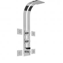Graff GE3.100A-LM38S-PC - Square Thermostatic Ski Shower Set w/Body Sprays (Rough & Trim)