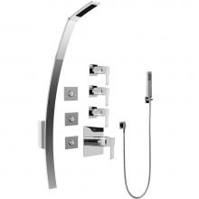 Graff GF1.120A-LM38S-PC - Luna Thermostatic Shower Set w/Body Sprays & Handshower (Rough & Trim)