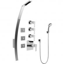 Graff GF1.130A-LM38S-PC - Luna Thermostatic Shower Set w/Body Sprays & Handshower (Rough & Trim)