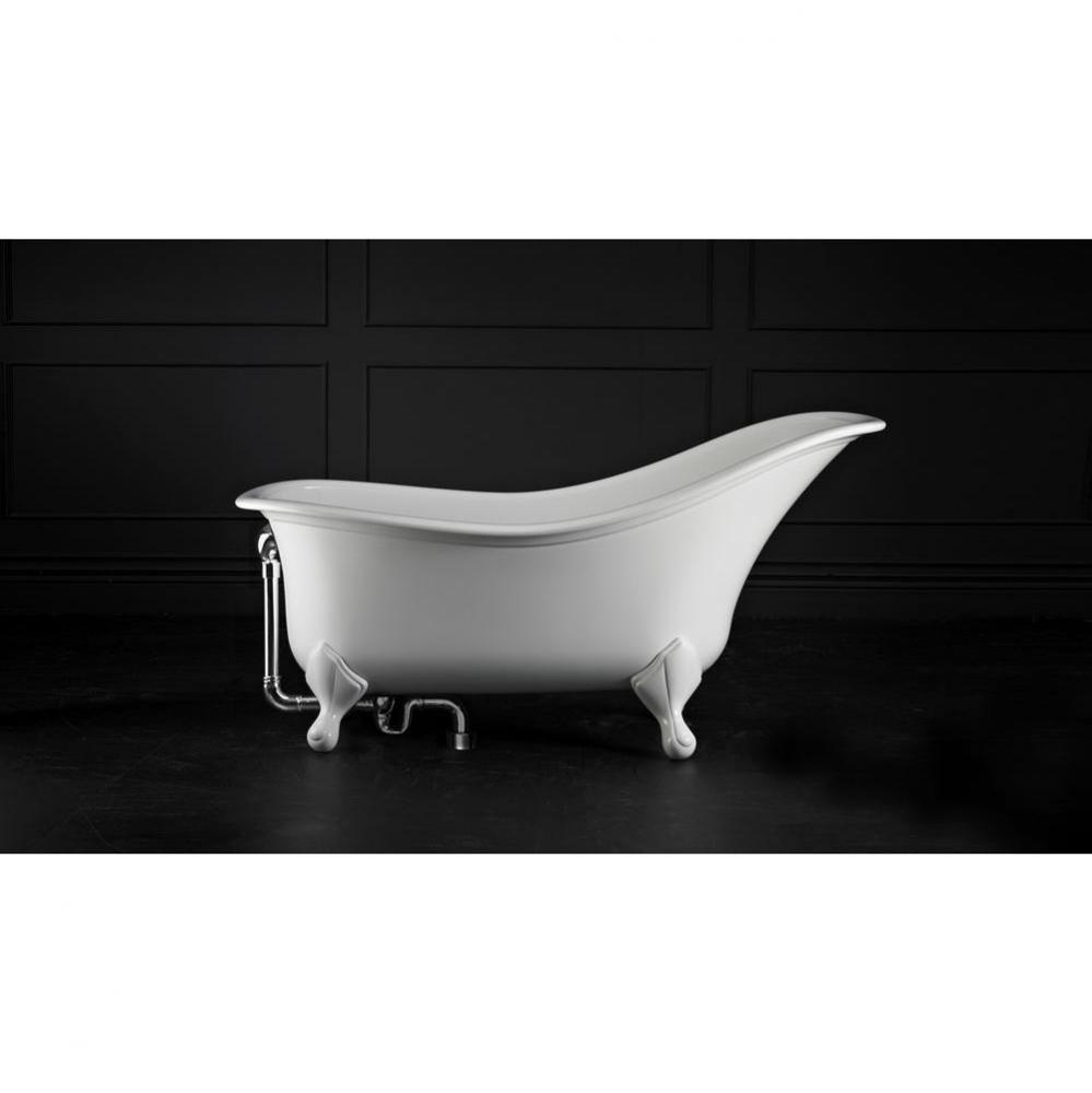 Drayton freestanding slipper tub with overflow. Polished Nickel