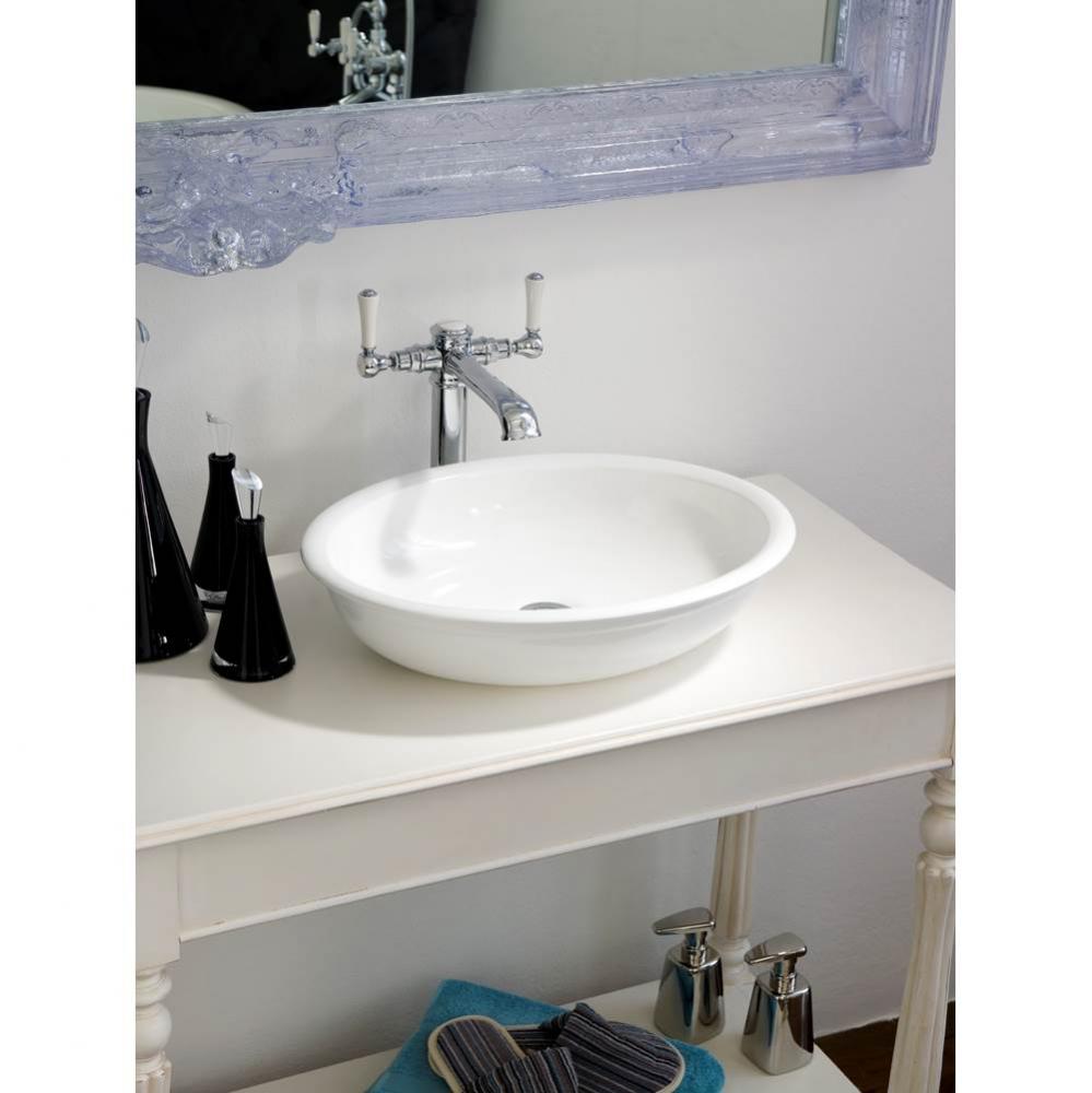 Deck mounted monobloc mixer with double lever. One hole. Polished