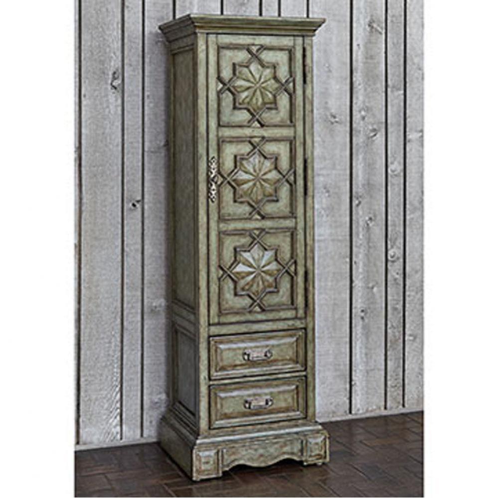 Medallion Tall Single Door Cabinet - Antique