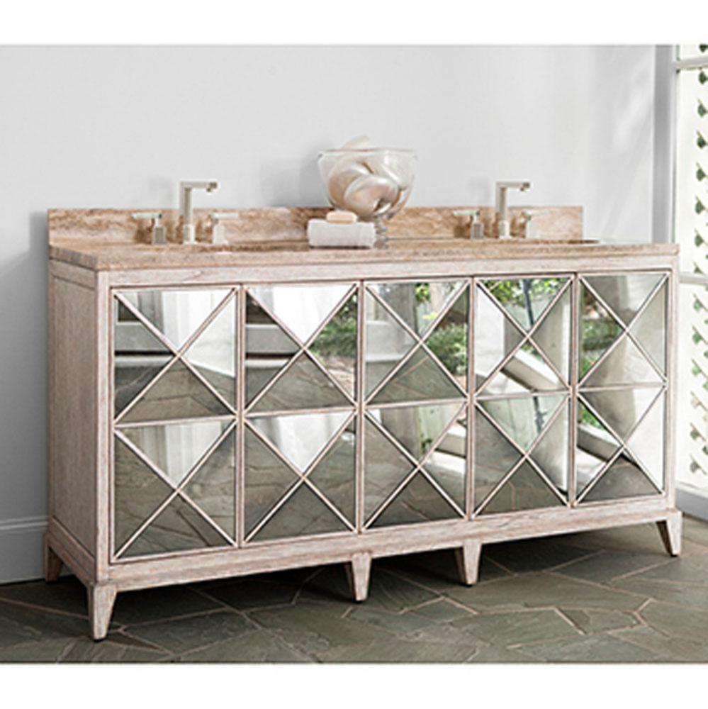 Escher Double Sink Chest - White
