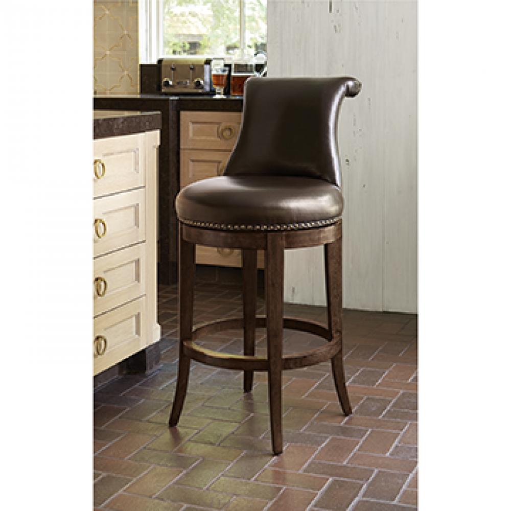 Ionic Barstool - Walnut w/ Brown