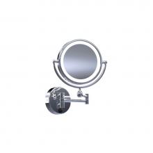 Baci Remcraft EH40 SATIN NICKEL - Baci Basic Round Double Arm Wall Mirror - Reversible -