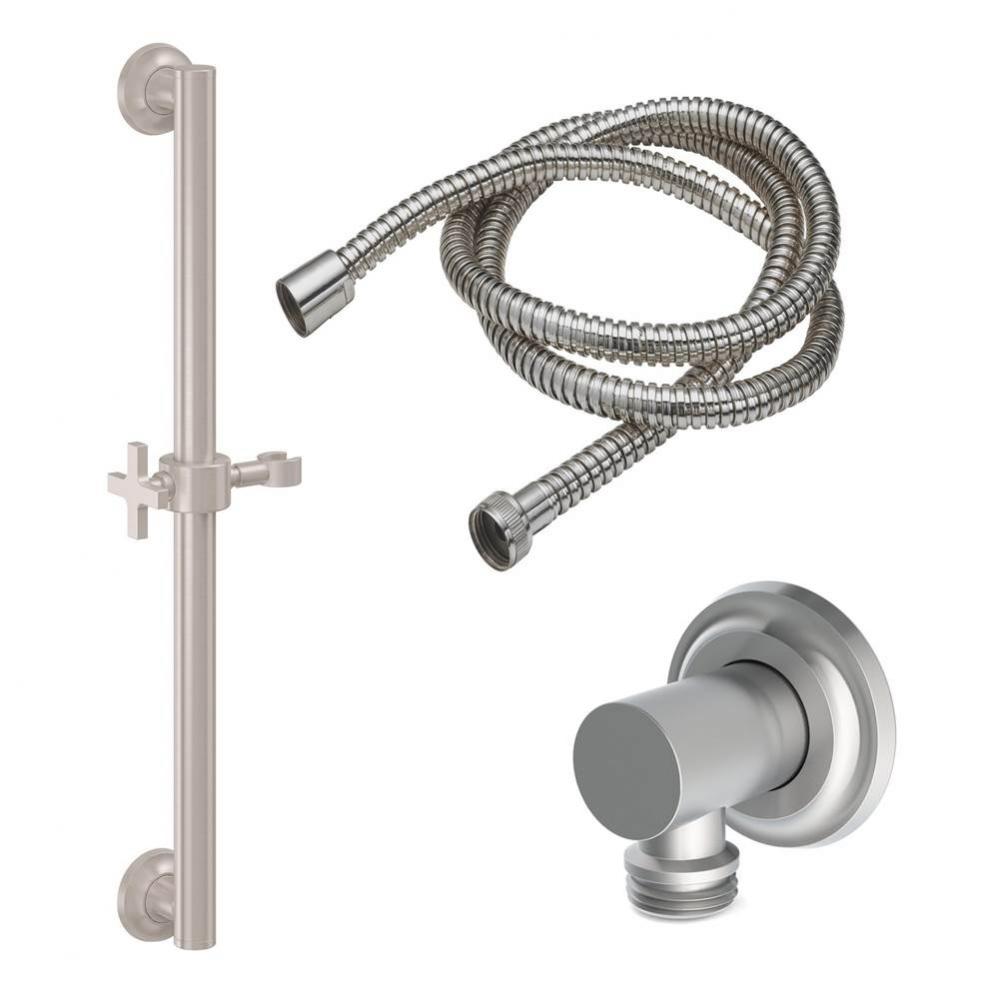 24'' Grab Bar Handshower Kit - Cross Handle with Concave Base