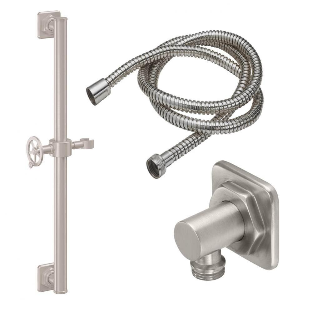 24'' Grab Bar Handshower Kit - Wheel Handle with Quad Base