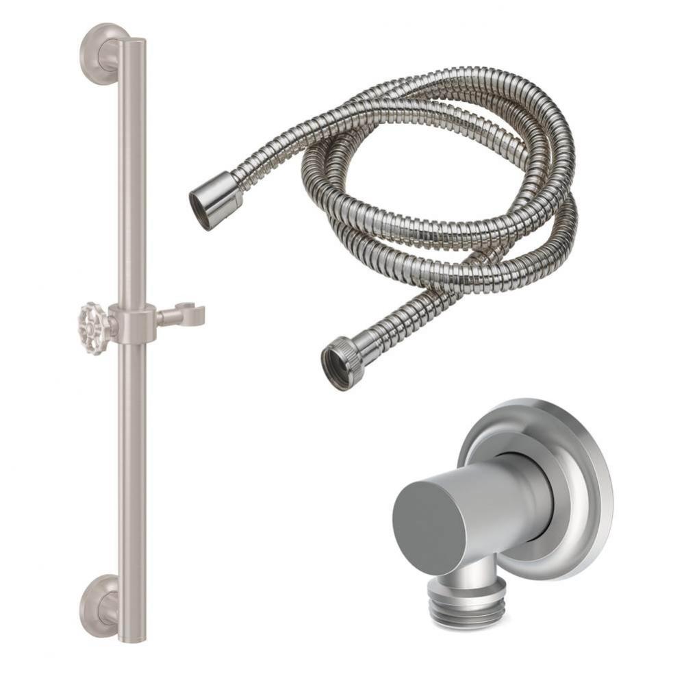 30'' Grab Bar Handshower Kit - Wheel Handle with Concave Base
