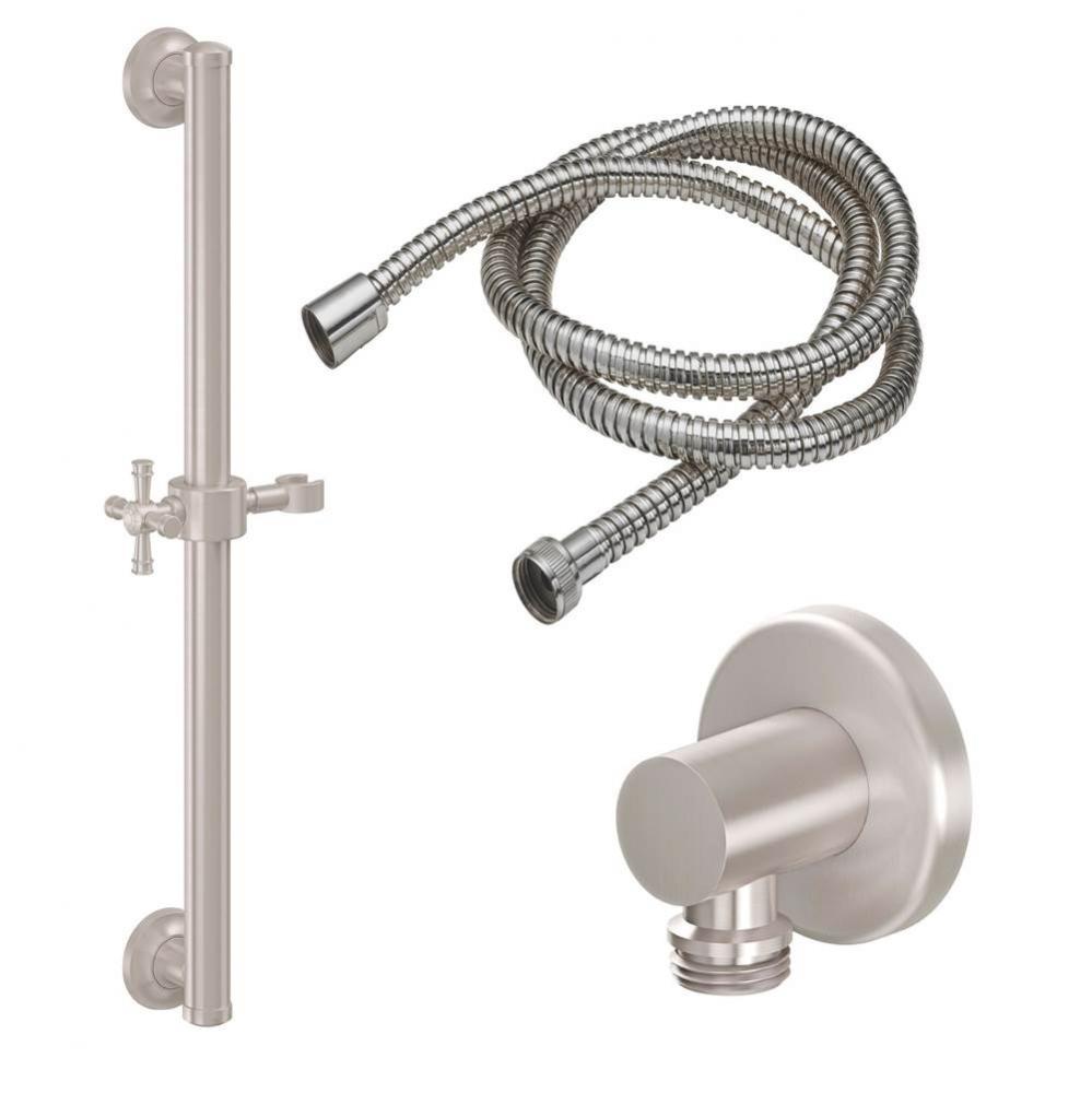 30'' Grab Bar Handshower Kit - Cross Handle with Round Base