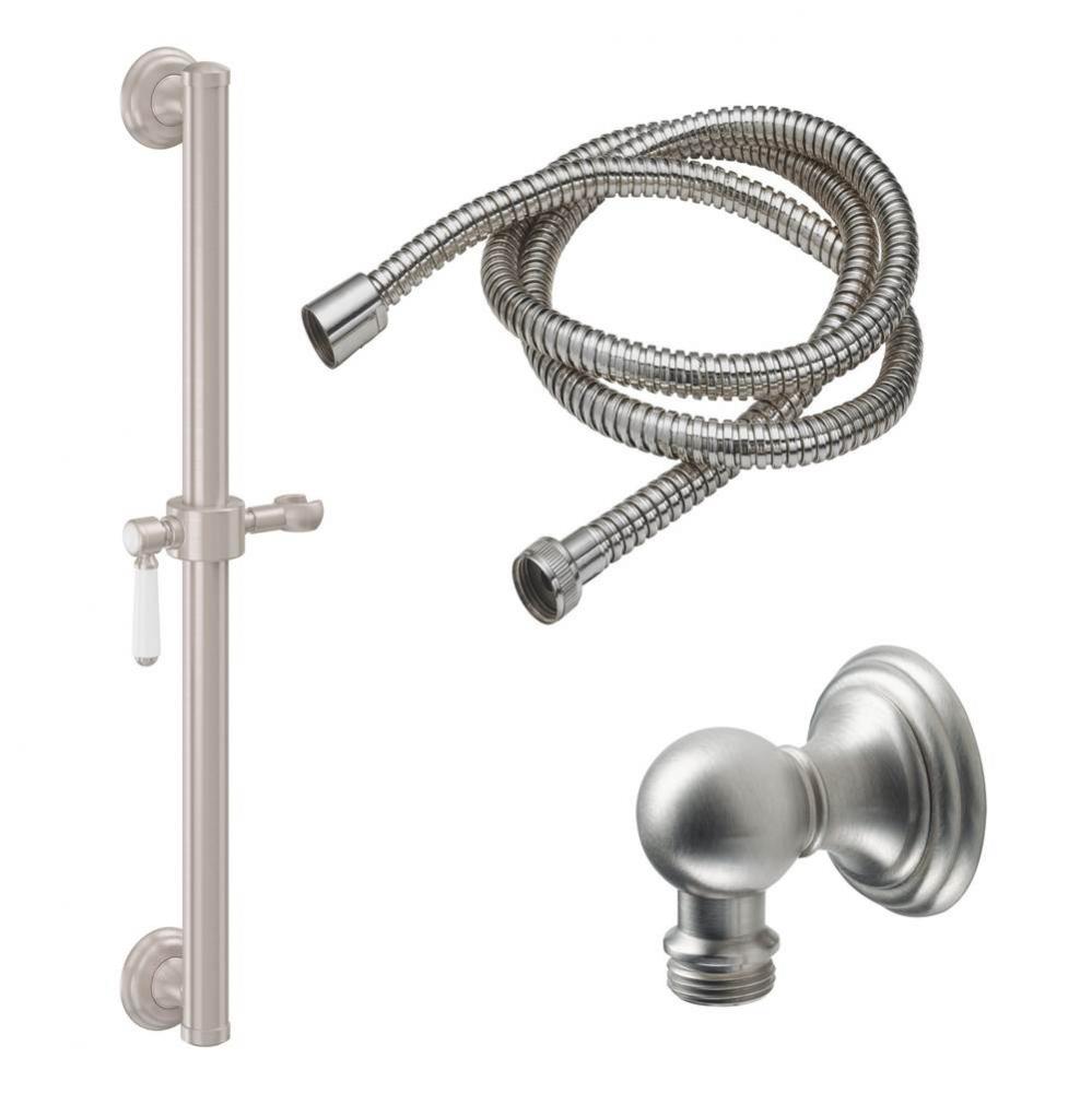 30'' Grab Bar Handshower Kit - Porcelain Lever Handle with Line Base