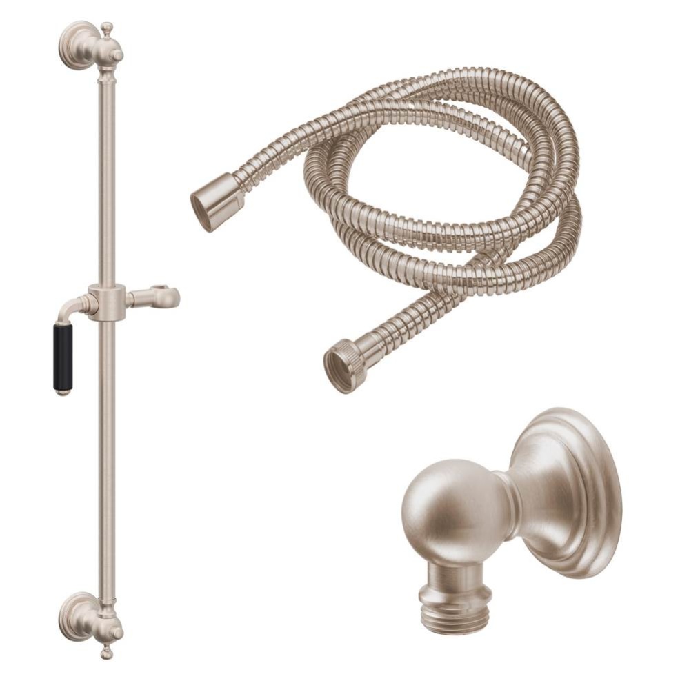 30'' Grab Bar Handshower Kit - Matte Black Lever Handle with Line Base