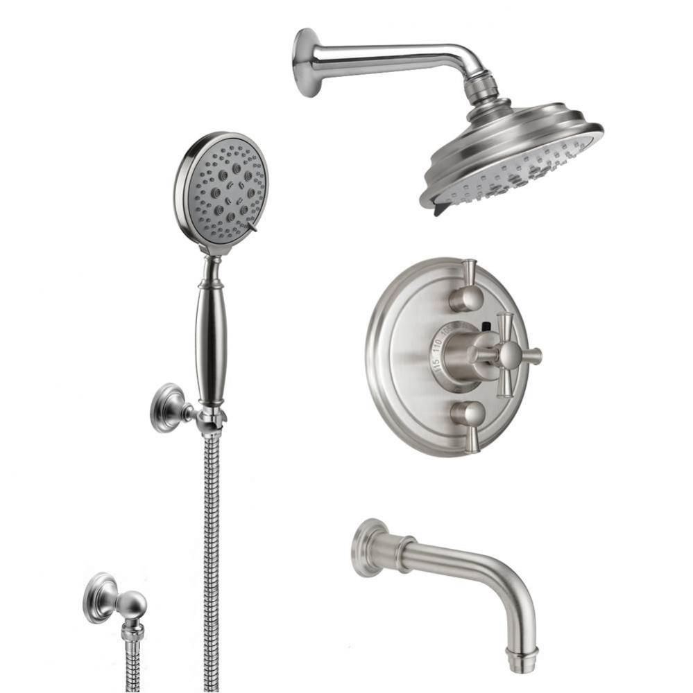 Miramar Styletherm 1/2'' Thermostatic Shower System with Handshower Hook and Tub Spout