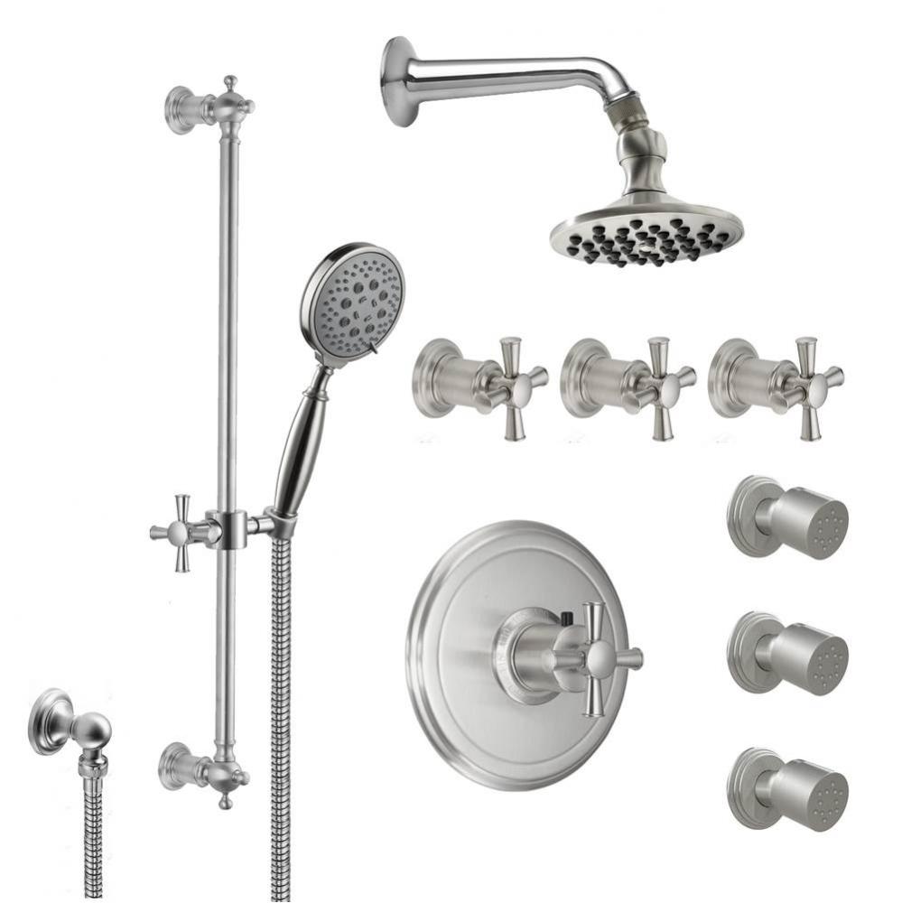 StyleTherm® 3/4'' Thermostatic Shower System with Body Spray, Handshower on Slide B