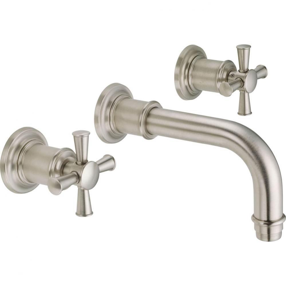 Two Handle Lavatory Wall Faucet Trim Only