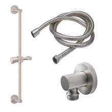 California Faucets 9127-39H-PC - Slide Bar Handshower Kit - Hammered Cylinder Handle with Round Base