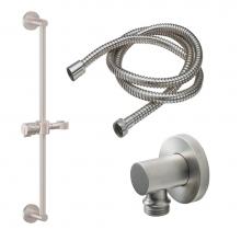 California Faucets 9127-39RI-PC - Slide Bar Handshower Kit - Intaglio Rivulet Cylinder Handle with Round Base