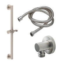 California Faucets 9127-GB24-39P-PC - 24'' Grab Bar Handshower Kit - Pinstripe Cylinder Handle with Round Base