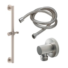California Faucets 9127-GB30-39PI-PC - 30'' Grab Bar Handshower Kit - Pinstripe Intaglio Cylinder Handle with Round Base