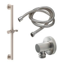 California Faucets 9127-GB24-39R-PC - 24'' Grab Bar Handshower Kit - Rivulet Cylinder Handle with Round Base