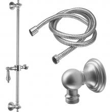California Faucets 9129-55-WHT - Slide Bar Handshower Kit - Lever Handle with Line Base