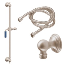 California Faucets 9129-60-BP-PC - Slide Bar Handshower Kit - Blue Porcelain Lever Handle with Line Base