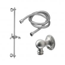 California Faucets 9129-63-MWHT - Slide Bar Handshower Kit  - Three Spoke Handle With Hex Base