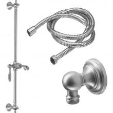 California Faucets 9129-64-MWHT - Slide Bar Handshower Kit - Lever Handle with Concave Base