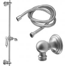 California Faucets 9129-68-MWHT - Slide Bar Handshower Kit - Lever Handle with Line Base