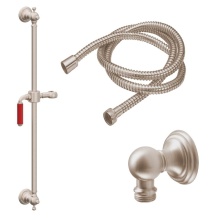 California Faucets 9129-GB24-60-RD-PC - 24'' Grab Bar Handshower Kit - Red Lever Handle with Line Base