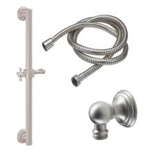 California Faucets 9129-GB30-60X-PC - 30'' Grab Bar Handshower Kit - Cross Handle with Line Base