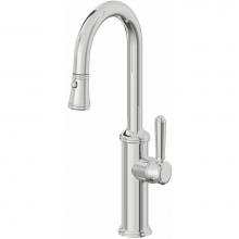 California Faucets K10-101-33-PC - Pull-Down Prep/Bar Faucet with Button Sprayer