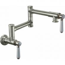 California Faucets K10-201-35-PC - Pot Filler - Dual Handle Wall Mount - Traditional