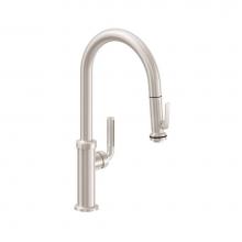 California Faucets K30-100SQ-SL-RBZ - Pull-Down Kitchen Faucet with Squeeze Handle Sprayer- High Spout