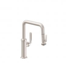 California Faucets K30-103SQ-FL-RBZ - Pull-Down Kitchen Faucet with Squeeze Handle Sprayer - Quad Spout