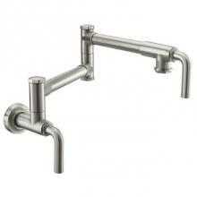 California Faucets K30-200-SL-RBZ - Contemporary Pot Filler - Dual Handle Wall Mount