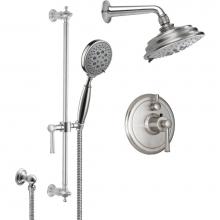California Faucets KT03-48.18-PC - Miramar StyleTherm® 1/2'' Thermostatic Shower System with Handshower Slide Bar