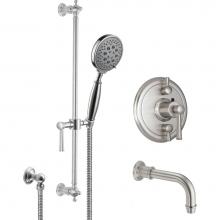California Faucets KT06-48.18-PC - Miramar StyleTherm® 1/2'' Thermostatic Shower System with Handshower Slide Bar and