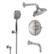 California Faucets KT07-48X.18-PC - Miramar Styletherm 1/2'' Thermostatic Shower System with Handshower Hook and Tub Spout