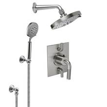 California Faucets KT12-30K.20-RBZ - Descanso Styletherm 1/2'' Thermostatic Shower System with Shower Head and Hand Shower on