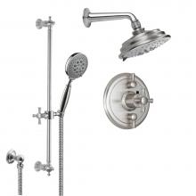 California Faucets KT13-48X.18-PC - Miramar Styletherm 1/2'' Thermostatic Shower System with Showerhead and Handshower on Sl