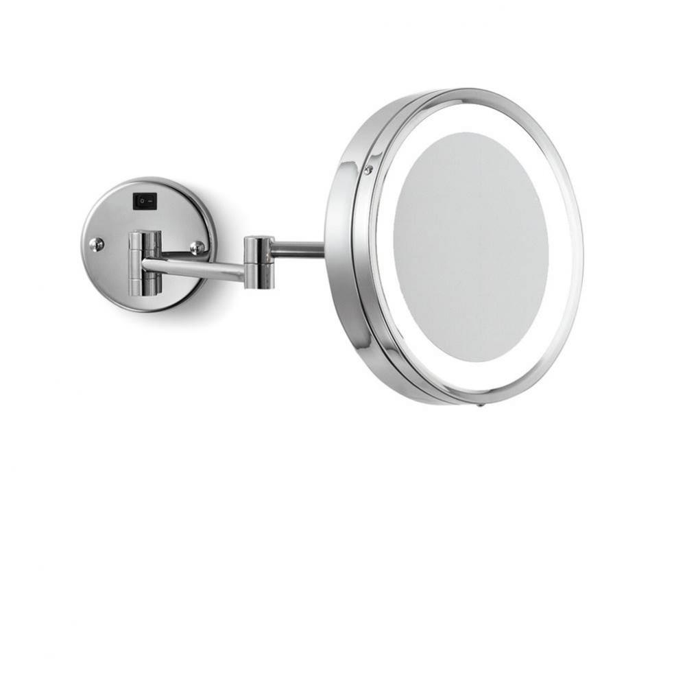 Blush Wall Mounted LED Lighted Makeup Mirror in Polished Chrome