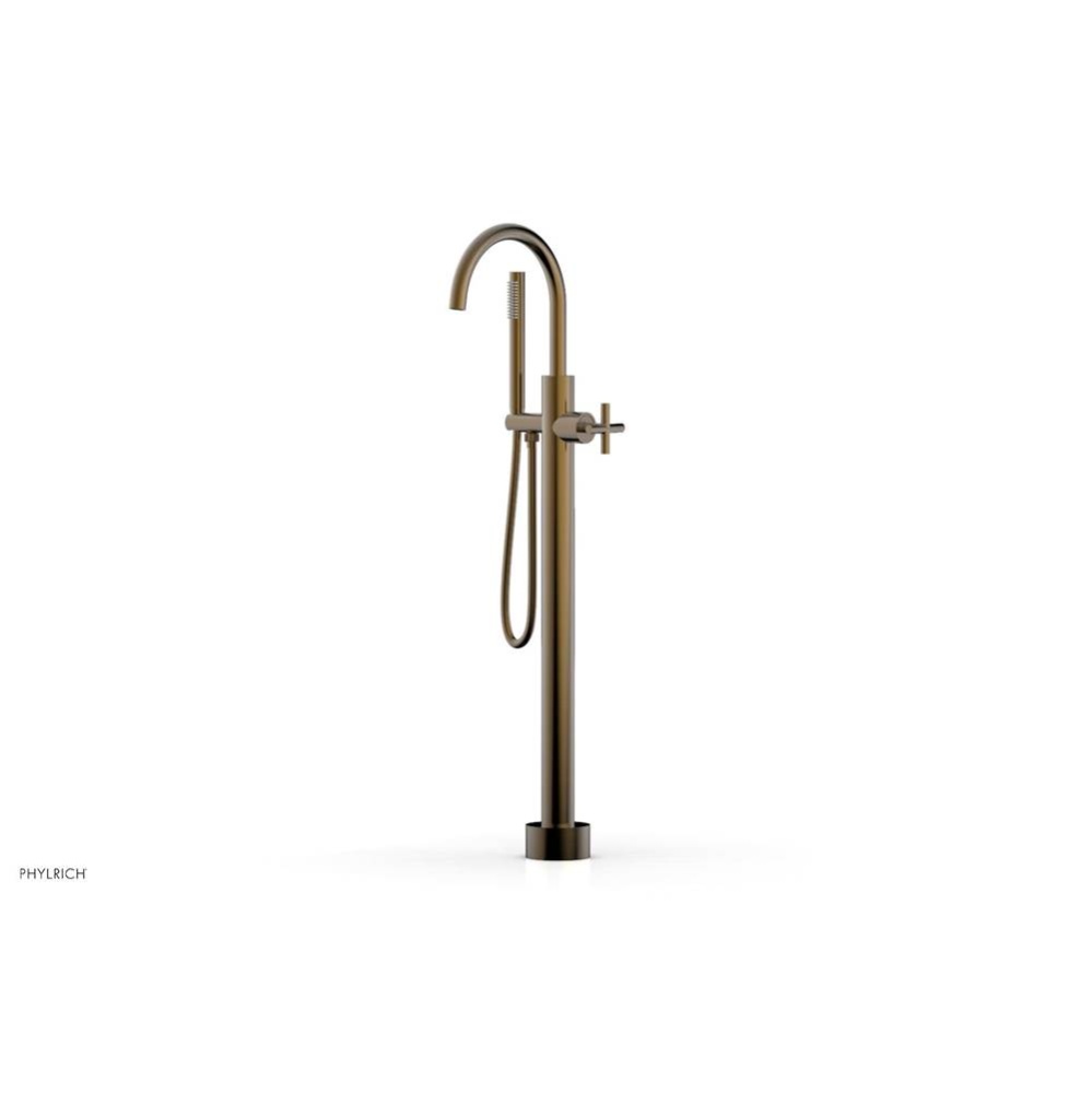 Floor Mounted Tub Filler Cross Hdl W/Handshwr-Tall