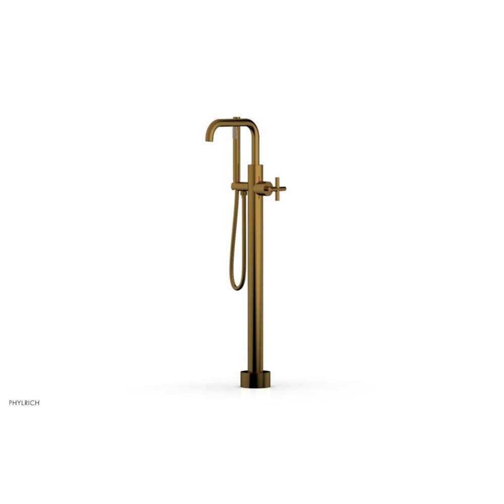 Floor Mounted Tub Filler Cross Hdl W/Handshwr-Tall